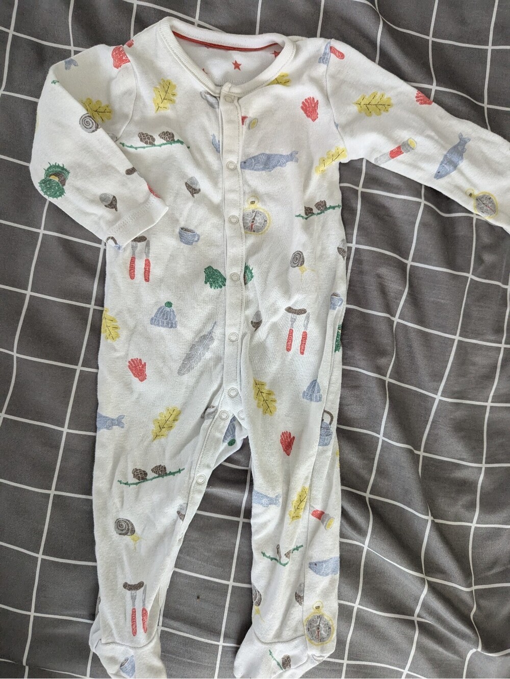 Boden camping exploring outdoor nature theme romper